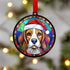 Beagle in Santa Hat Suncatcher Decoration